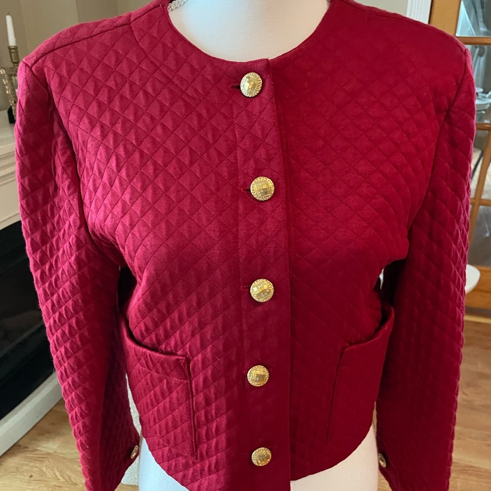 Vintage Red Gold Button Jacket - Picture 6 of 7